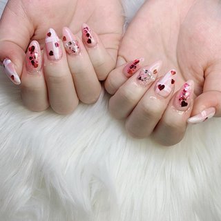 22年 新着順 チーク ジェルネイル ハートホロネイルのネイルデザイン ネイルブック