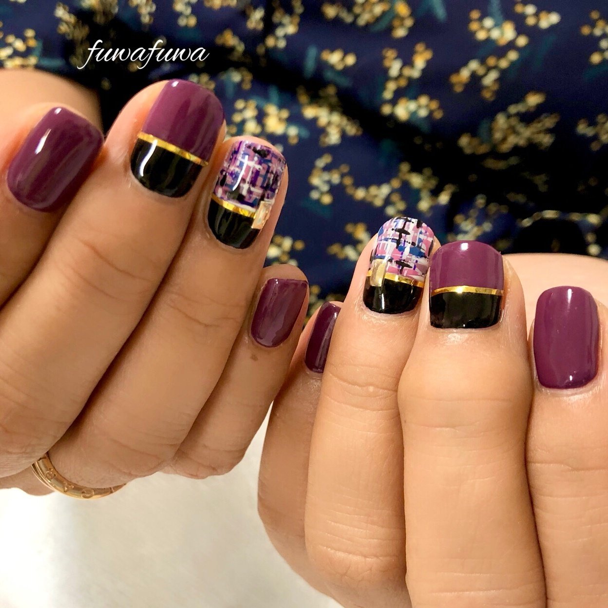 秋 冬 ツイード Fuwafuwa Takakoのネイルデザイン No ネイルブック