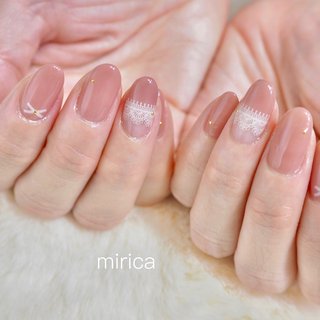 フレンチ リボン レースのネイルデザイン ネイルブック