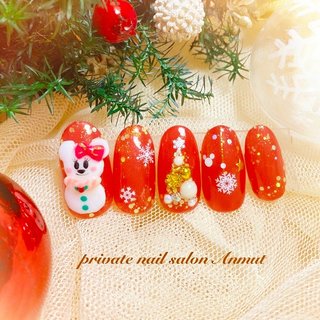 クリスマスディズニーネイルのネイルデザイン ネイルブック