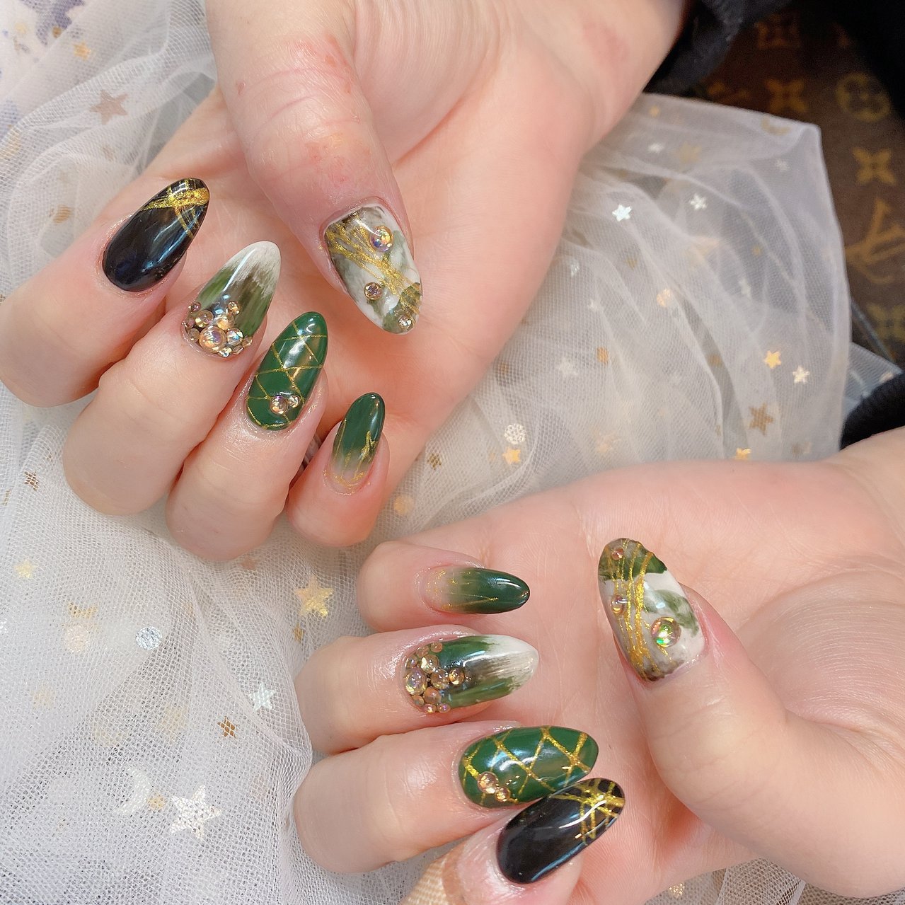 グリーン ブラック ゴールド パンダ Nail 川崎のネイルデザイン No ネイルブック