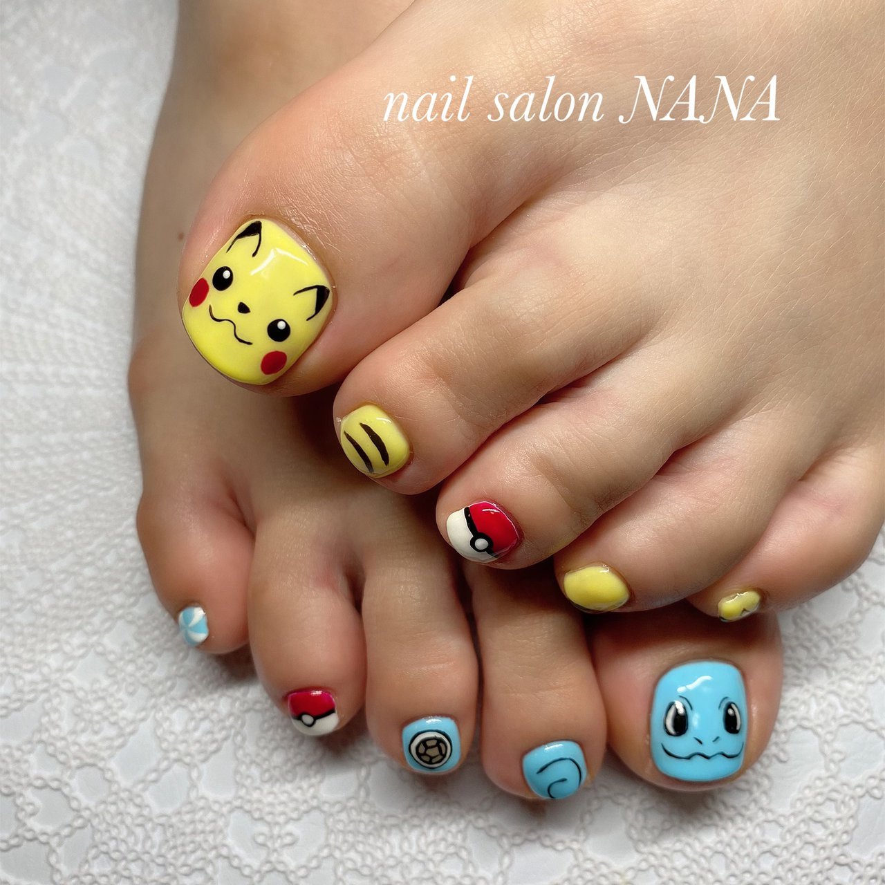 オールシーズン フット 痛ネイル キャラクター イエロー Nail Salon Nanaのネイルデザイン No ネイルブック