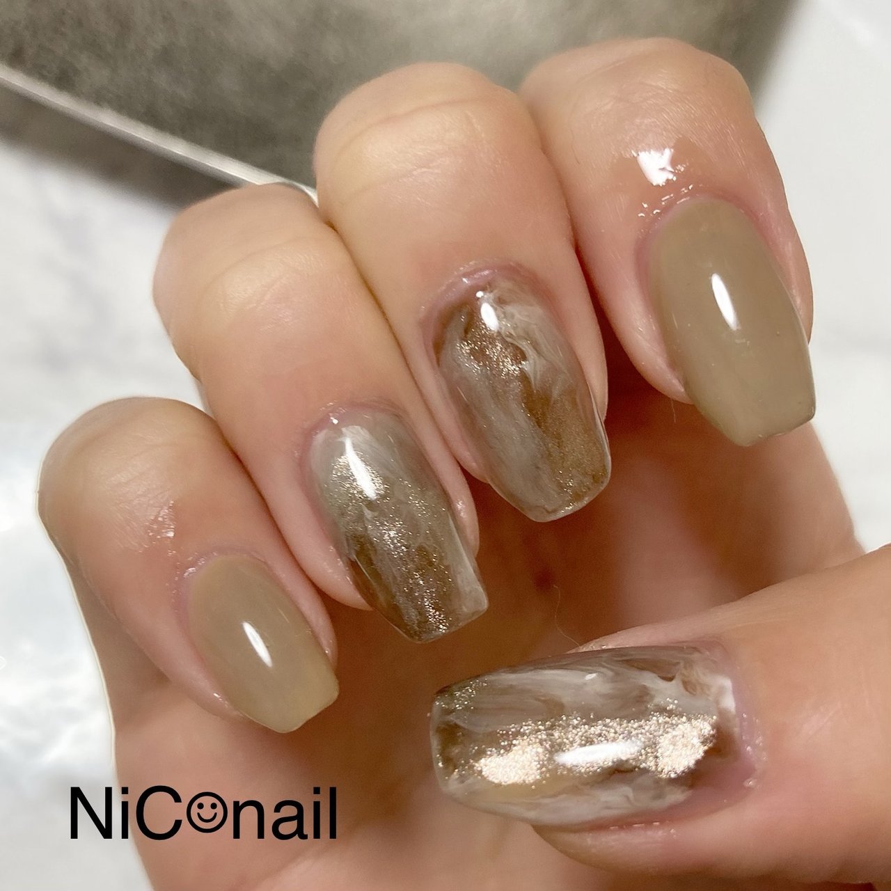 秋 冬 ニュアンス ブラウン グレージュ Koimomiのネイルデザイン No ネイルブック