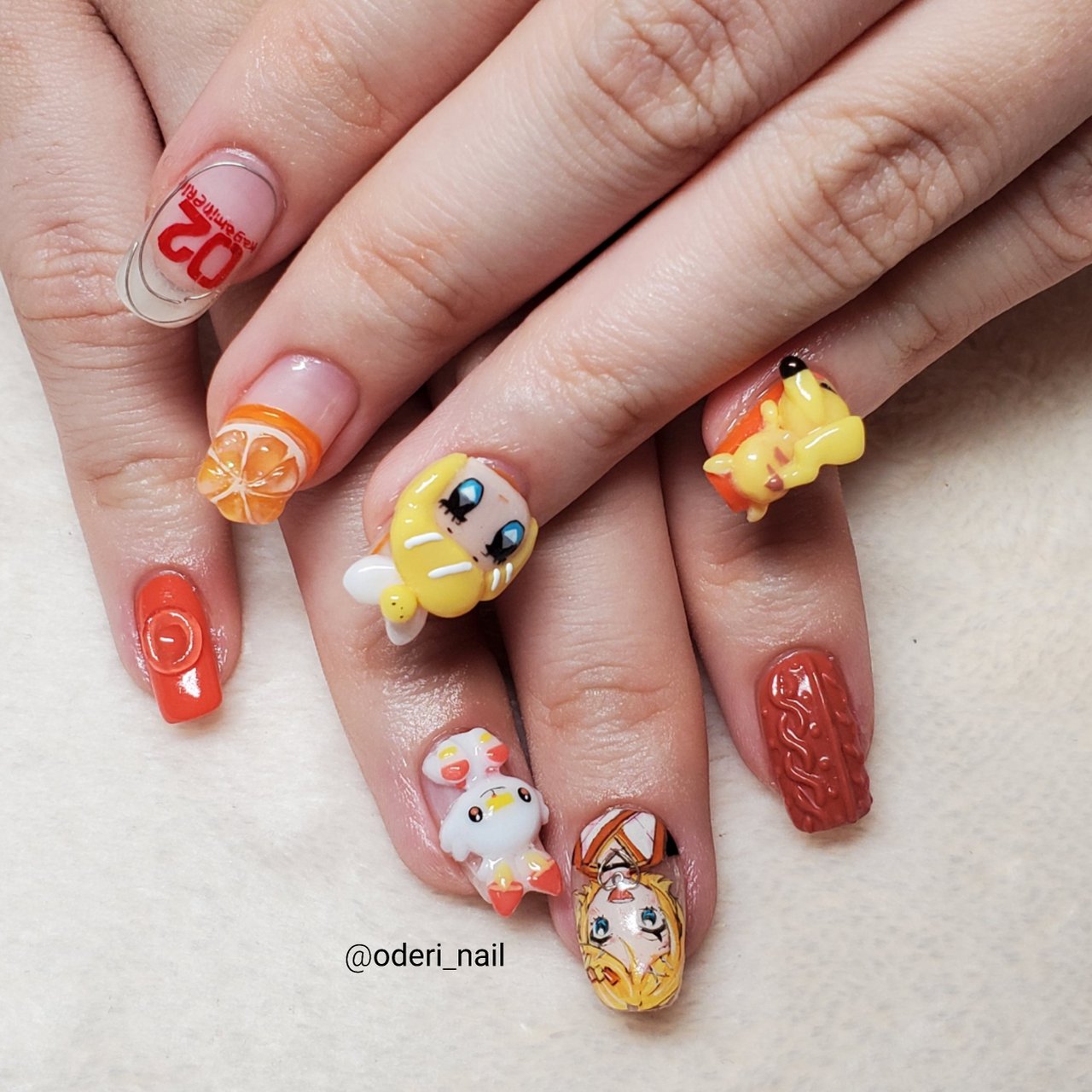 ハンド ワンカラー 痛ネイル キャラクター ミディアム ネイリストゆみのネイルデザイン No ネイルブック
