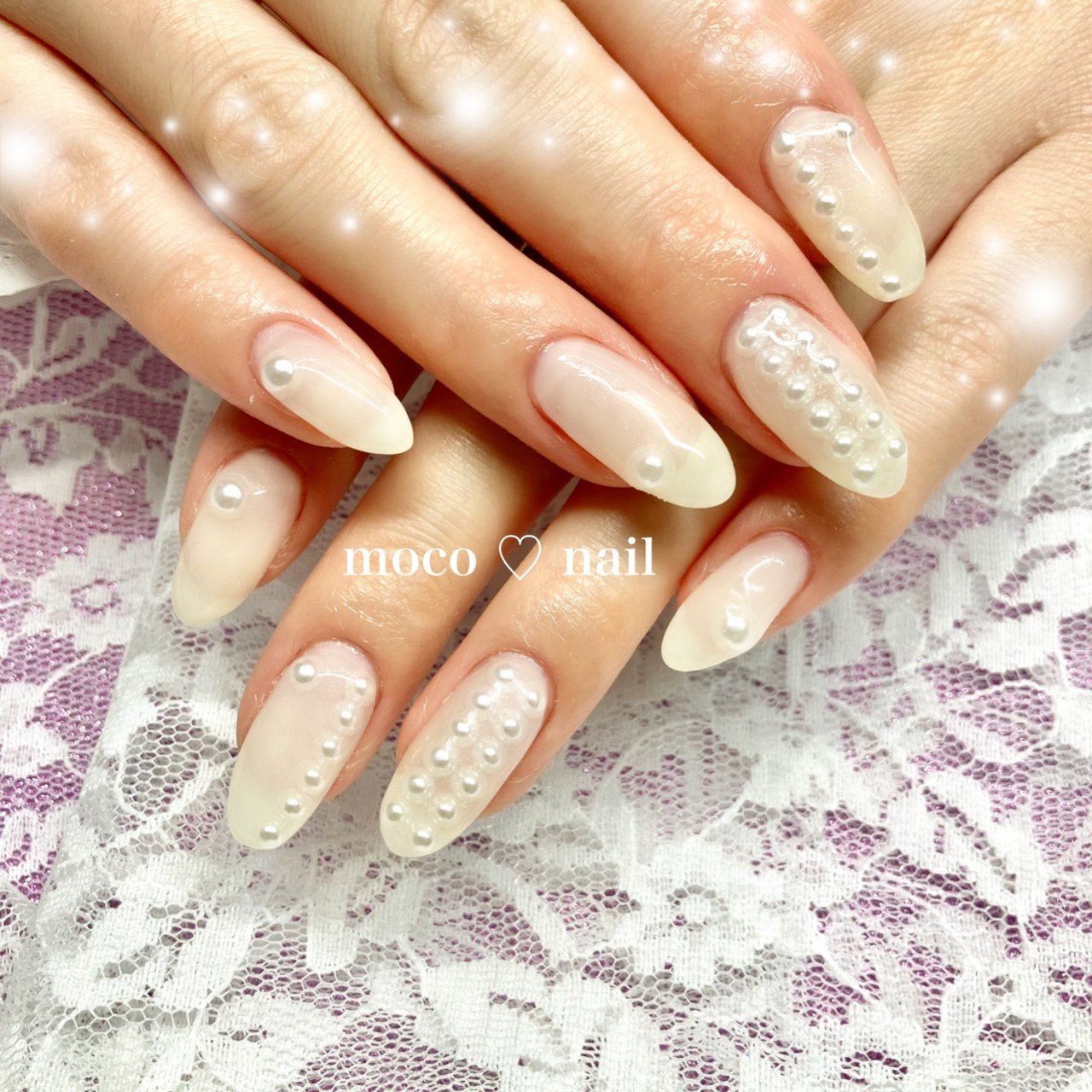 ハンド パール ホワイト Moco Nailのネイルデザイン No ネイルブック