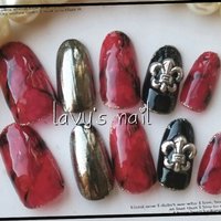 ロック 赤のネイルデザイン ネイルブック