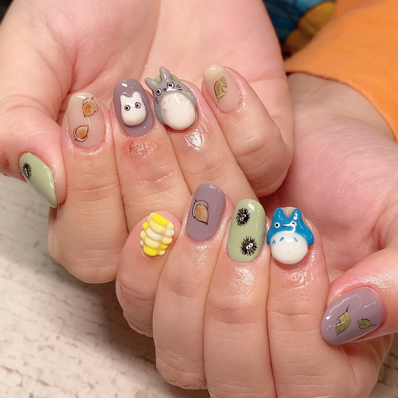 オールシーズン ハンド キャラクター 3d アースカラー Amuse Nailのネイルデザイン No ネイルブック