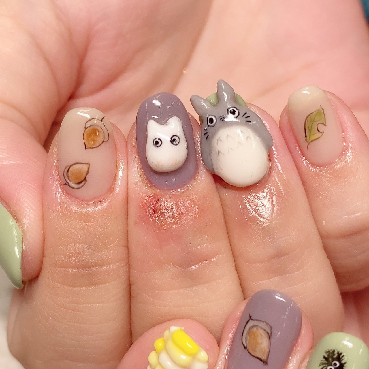 オールシーズン ハンド キャラクター 3d アースカラー Amuse Nailのネイルデザイン No ネイルブック