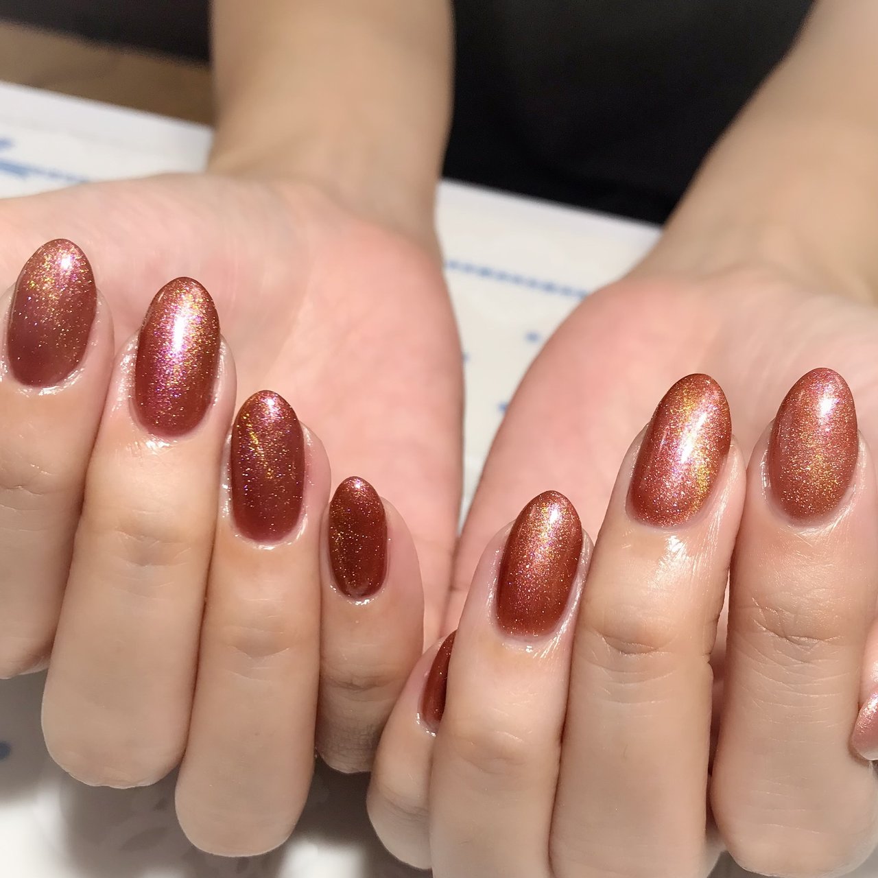 ハンド マグネット オレンジ ブラウン ジェル Petite Nail Mのネイルデザイン No ネイルブック