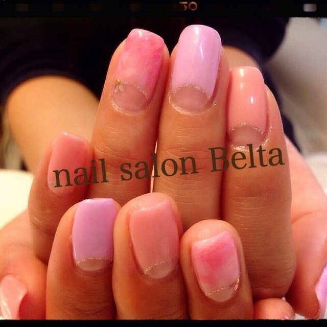 春 ハンド タイダイ ピンク ジェル Hashikbe Yuのネイルデザイン No 96 ネイルブック