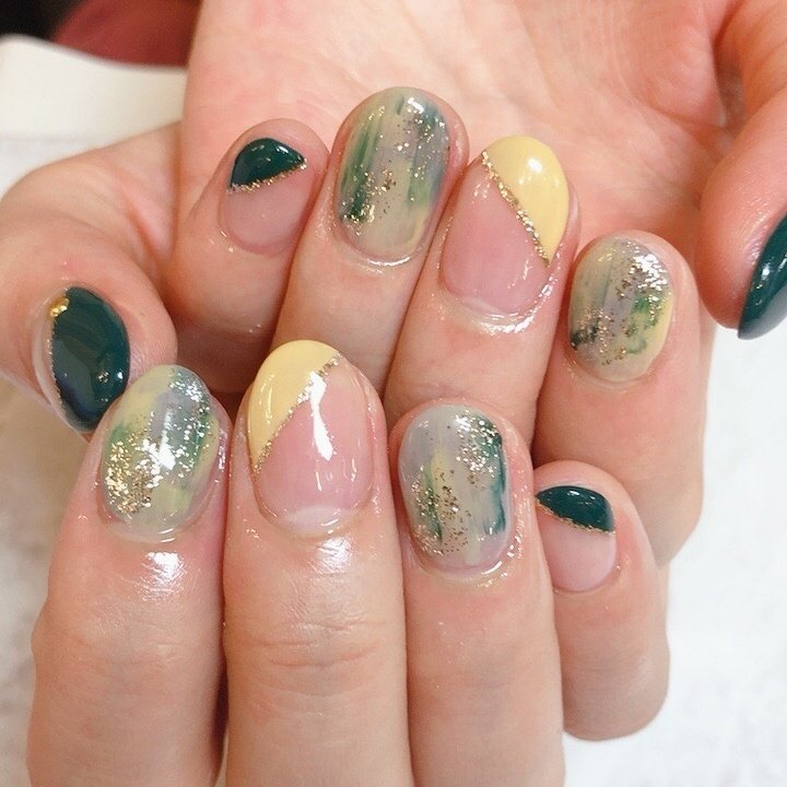 秋 冬 ハンド フレンチ タイダイ エリクサーネイルのネイルデザイン No ネイルブック