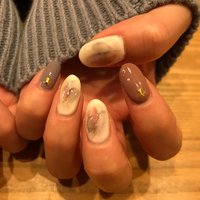 グレー ゴールド セルフネイルのネイルデザイン ネイルブック