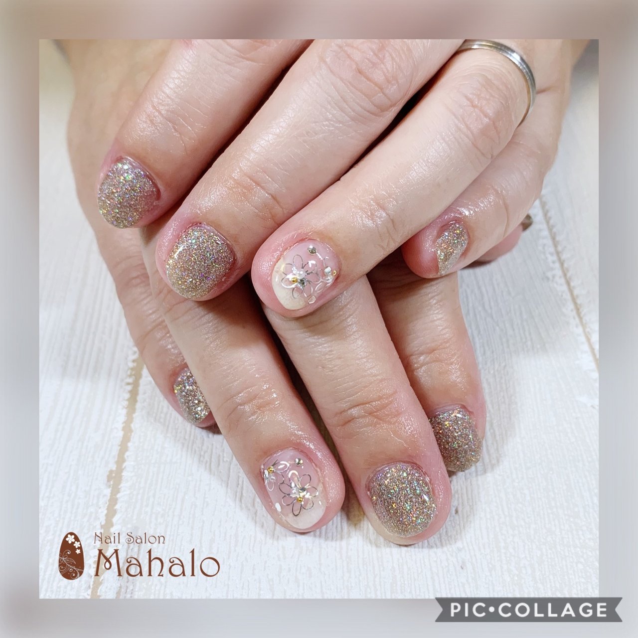 秋 冬 オフィス シンプル ラメ Nail Salon Mahaloのネイルデザイン No ネイルブック