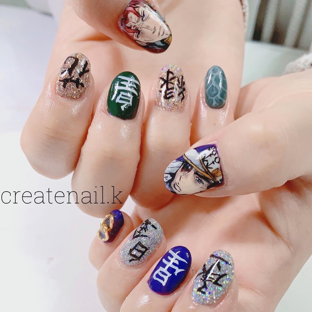 オールシーズン ハンド ラメ 痛ネイル ミディアム Kana Createnail K のネイルデザイン No ネイルブック