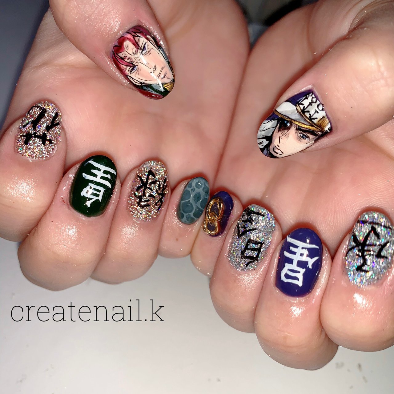 オールシーズン ハンド ラメ 痛ネイル ミディアム Kana Createnail K のネイルデザイン No ネイルブック