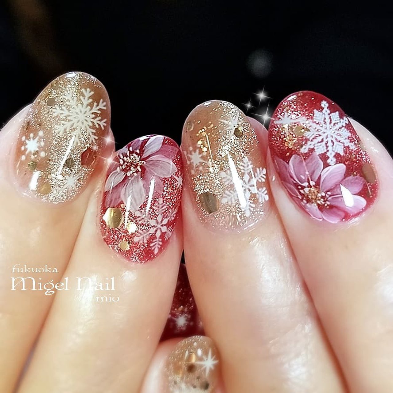 冬 お正月 クリスマス ブライダル ハンド Migel Nailのネイルデザイン No ネイルブック