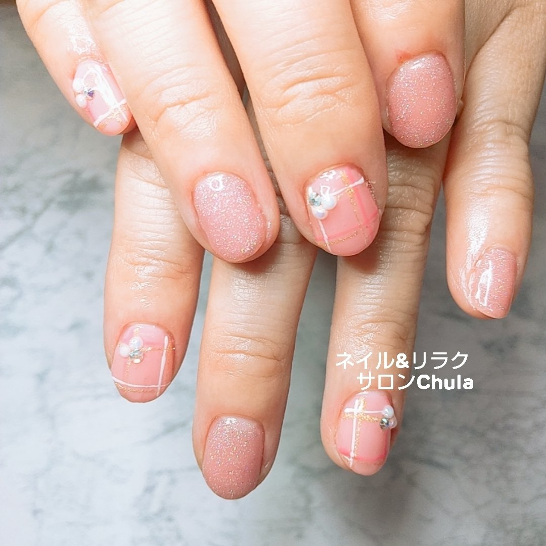 秋 冬 オフィス ハンド ラメ Chulaのネイルデザイン No 518 ネイルブック