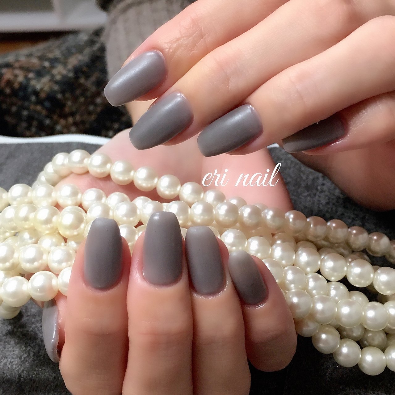 秋 冬 ハンド ワンカラー グレー 名古屋市天白区 自宅ネイルサロン Eri Nailのネイルデザイン No ネイルブック