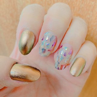 ミラー マニキュア セルフネイルのネイルデザイン ネイルブック