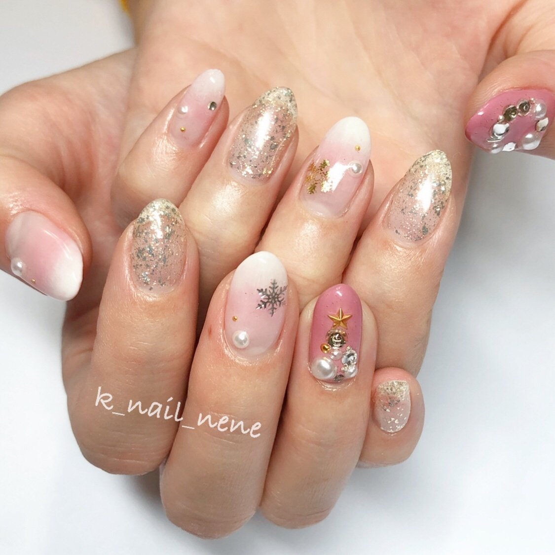 冬 クリスマス パーティー デート ハンド Knail Neneのネイルデザイン No 512 ネイルブック