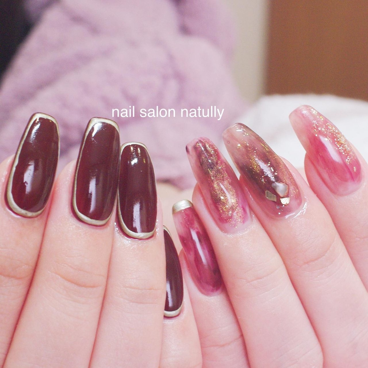 秋 冬 ハンド シェル ニュアンス Natullyのネイルデザイン No ネイルブック