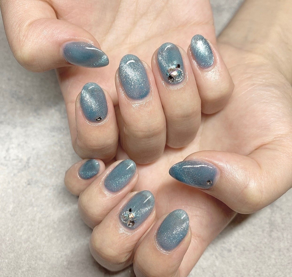 オールシーズン オフィス 女子会 ハンド ラメ Bg Nailのネイルデザイン No ネイルブック