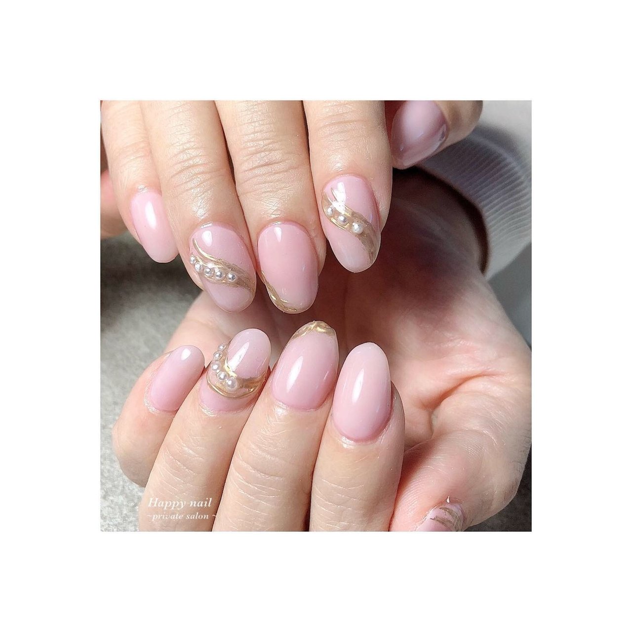 オールシーズン シンプル パール 3d ミラー Happy Nailのネイルデザイン No ネイルブック