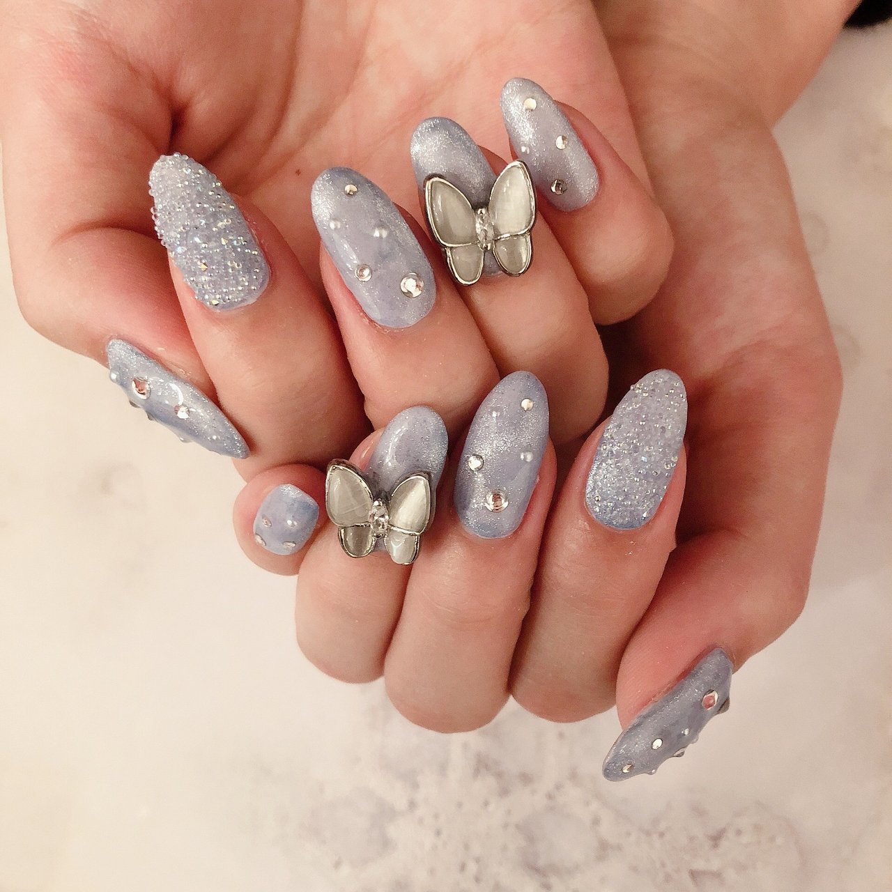 冬 ハンド ギャラクシー クリスタルピクシー ロング Mei Murakami Moonlightムーンライト のネイル デザイン No 508 ネイルブック