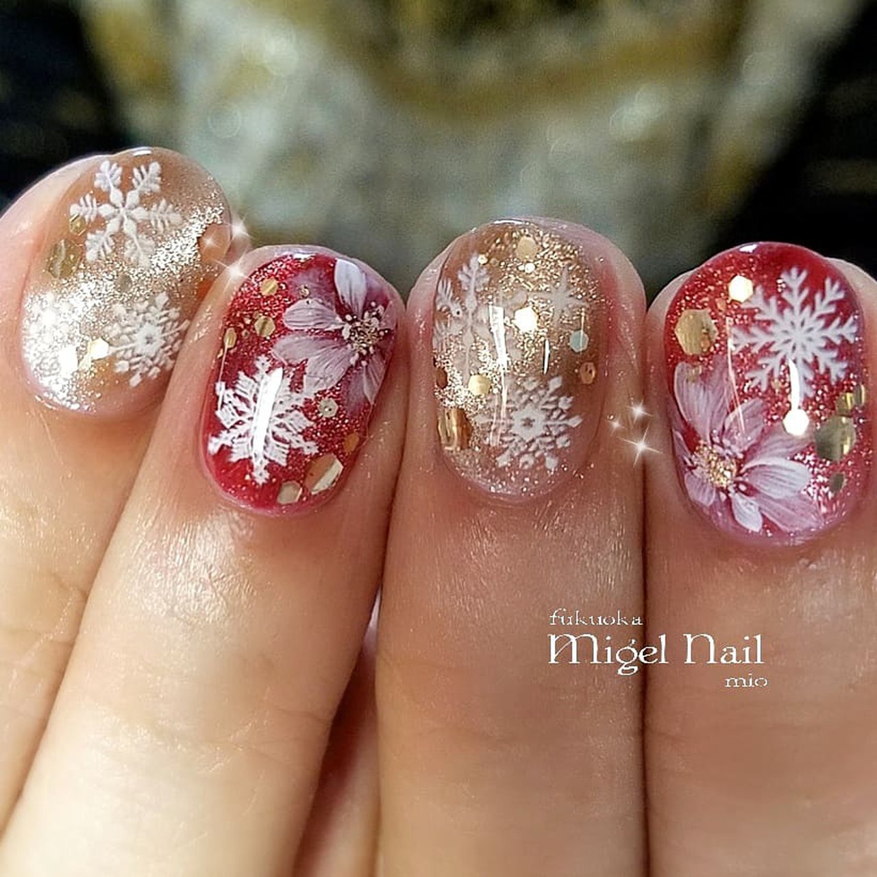 秋 お正月 クリスマス ブライダル ホログラム Migel Nailのネイルデザイン No ネイルブック