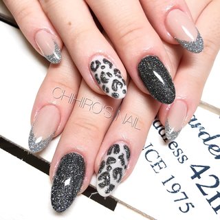 人気順｜レオパード/シルバー/#private_nail_salonのネイルデザイン 
