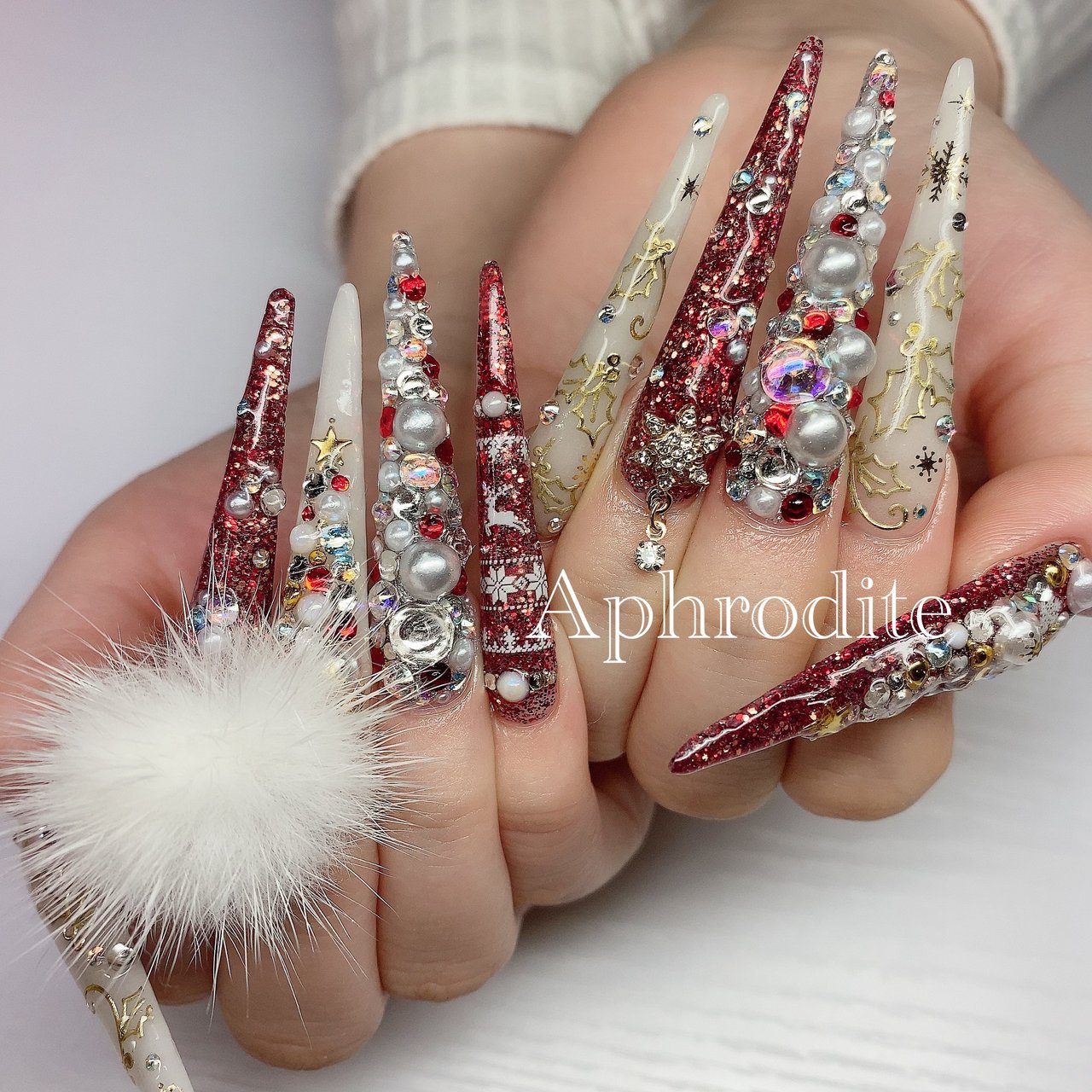 冬 クリスマス パーティー ハンド ラメ Hikaru Nailのネイルデザイン No ネイルブック