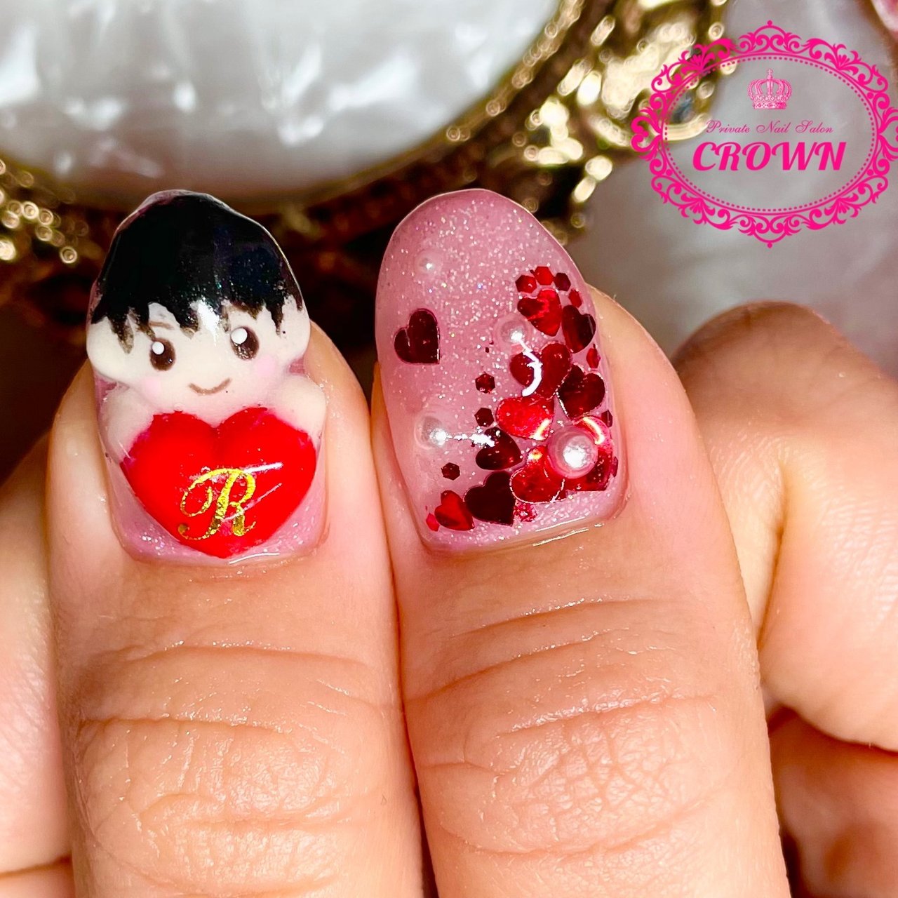 オールシーズン バレンタイン ライブ クリスマス ハンド Crown Nail Kikugawaのネイルデザイン No ネイル ブック