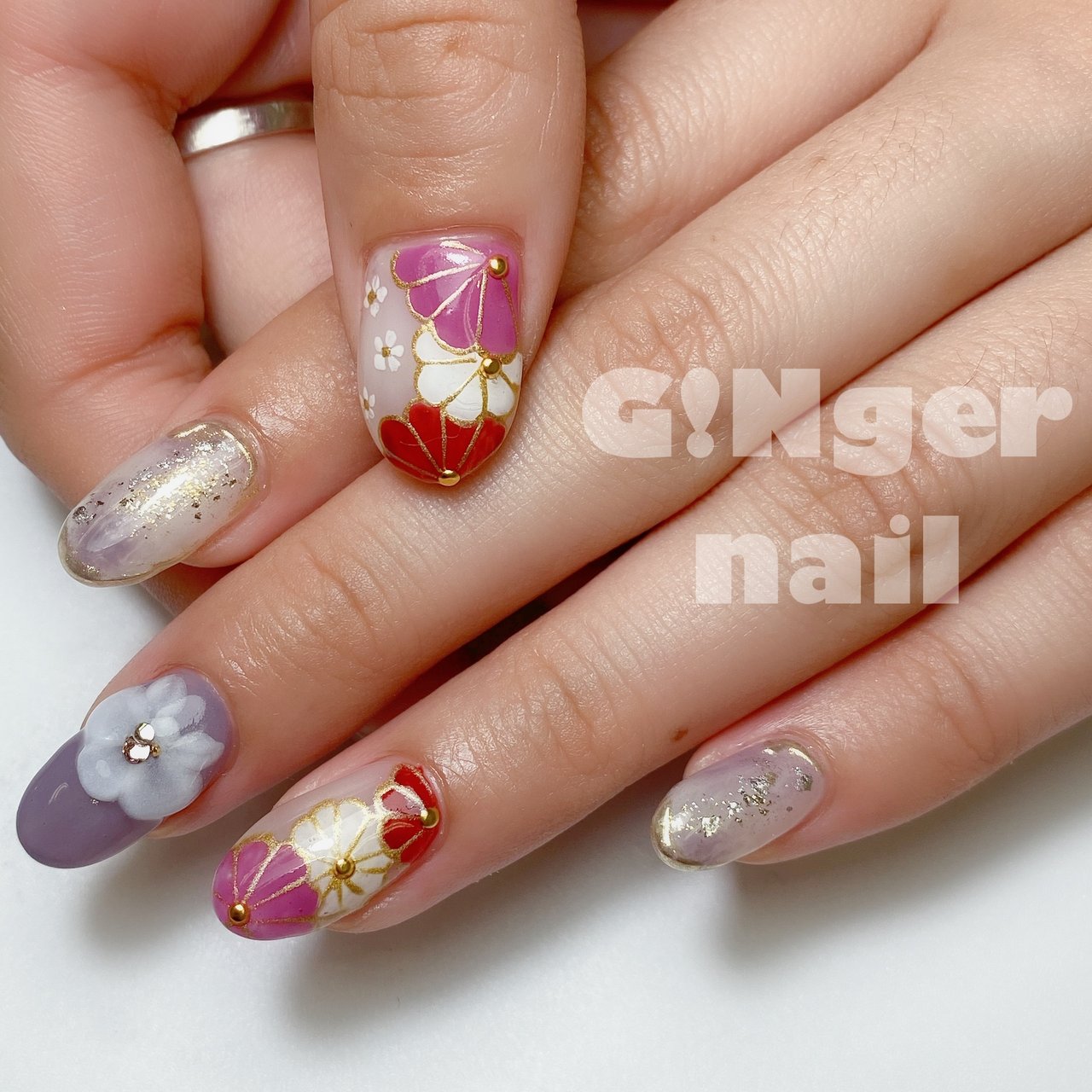 成人式 卒業式 オフィス ブライダル ハンド Ginger Nail 代々木 ジンジャーネイルのネイルデザイン No ネイル ブック