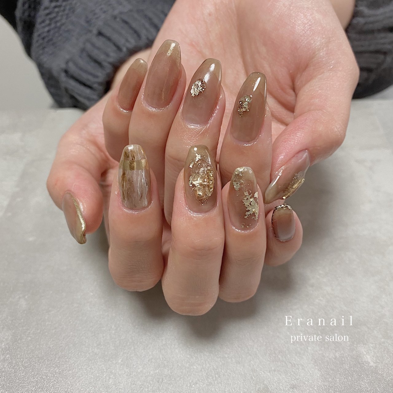 秋 冬 ハンド ラメ シースルー E R A N A I Lのネイルデザイン No ネイルブック