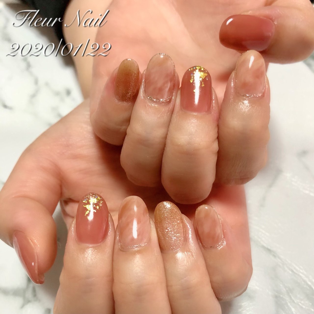 オールシーズン ハンド ミディアム ベージュ ピンク Ayakaのネイルデザイン No ネイルブック