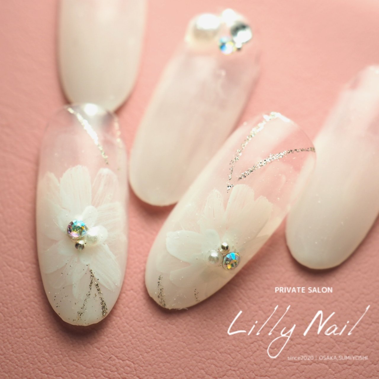 冬 オールシーズン ブライダル デート ハンド 大阪市住吉区フィルイン専門ネイルサロン Lillynail リリーネイル にしもりさきのネイル デザイン No ネイルブック