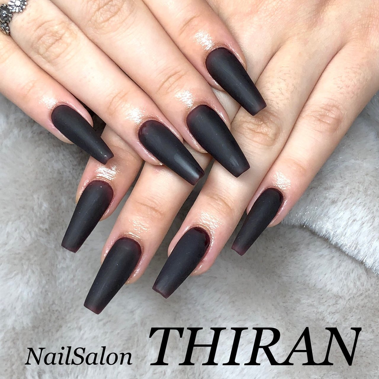 黒色ネイル オールシーズン/ハンド/シンプル/ワンカラー/マット