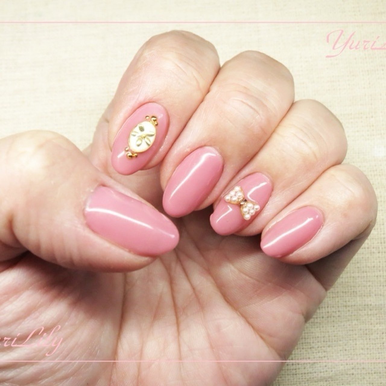 ハンド リボン ピンク ジェルネイル セルフネイル Yuri Lilyのネイルデザイン No ネイルブック
