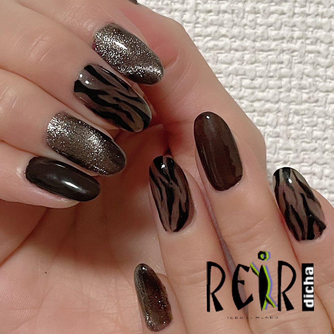 秋 冬 ハンド ワンカラー アニマル柄 レイールディッチャ ネイル スクールのネイルデザイン No ネイルブック