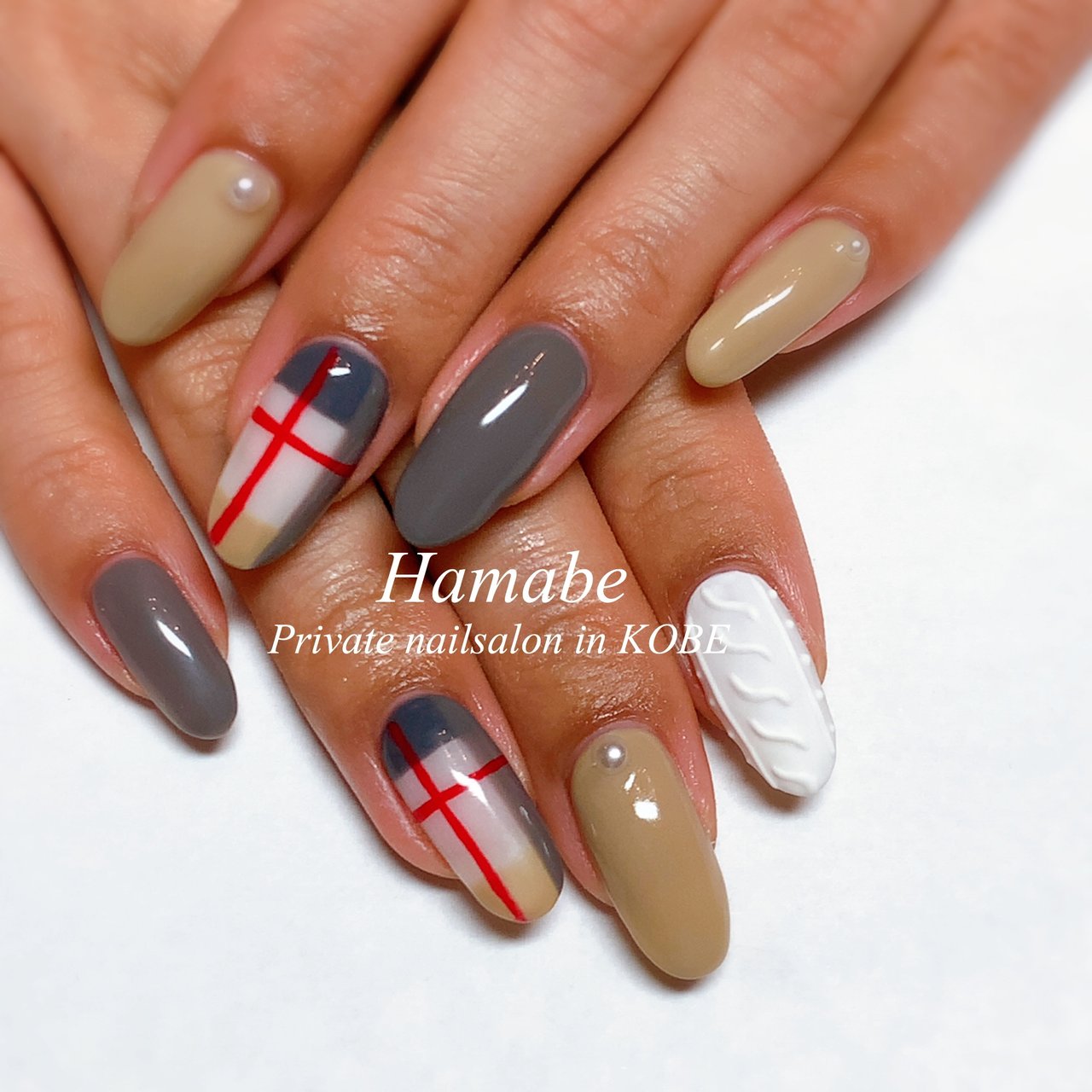 冬 お正月 バレンタイン ハンド チェック Bunnis Nail Honamiのネイルデザイン No ネイルブック
