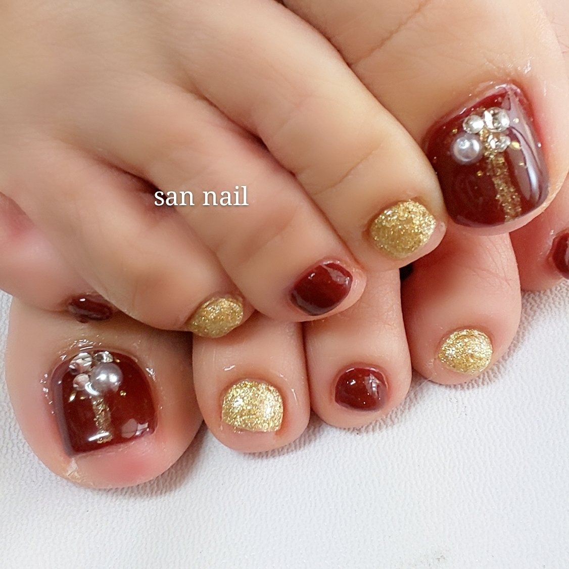 秋 冬 オールシーズン 女子会 フット San Nailのネイルデザイン No ネイルブック