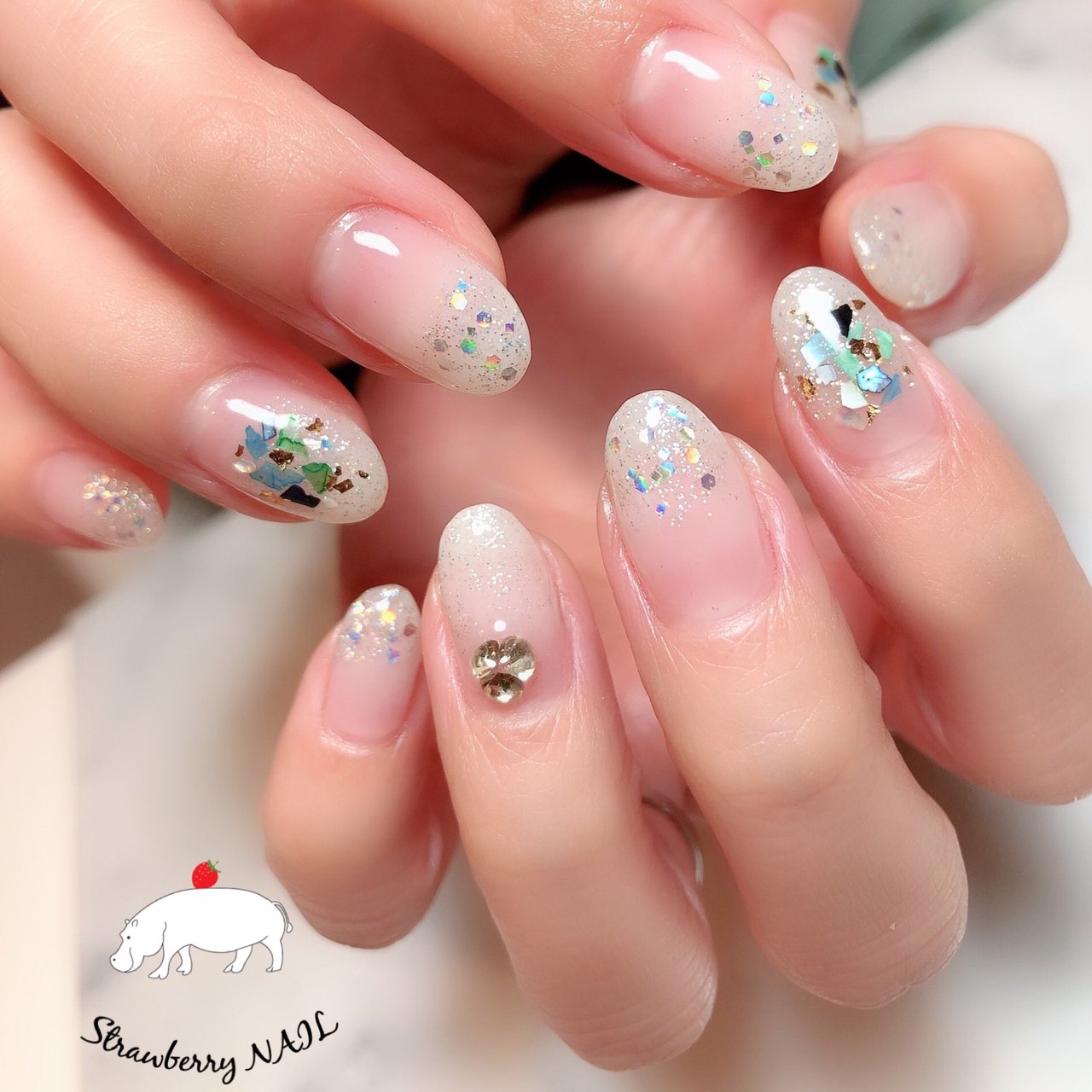 冬 クリスマス ブライダル ハンド グラデーション Yukoのネイルデザイン No ネイルブック