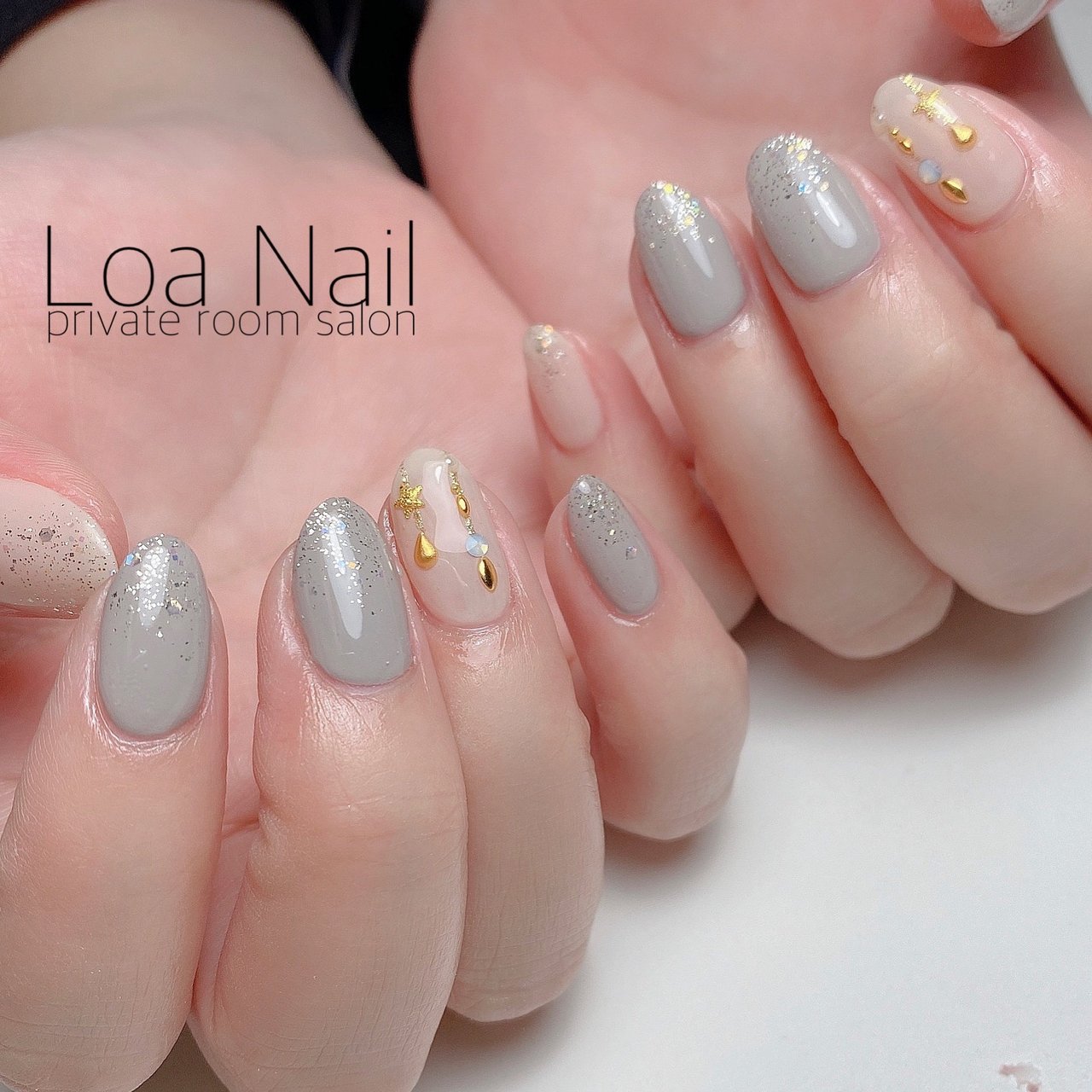 冬 シンプル ラメ ワンカラー 星 Loa Nailのネイルデザイン No ネイルブック