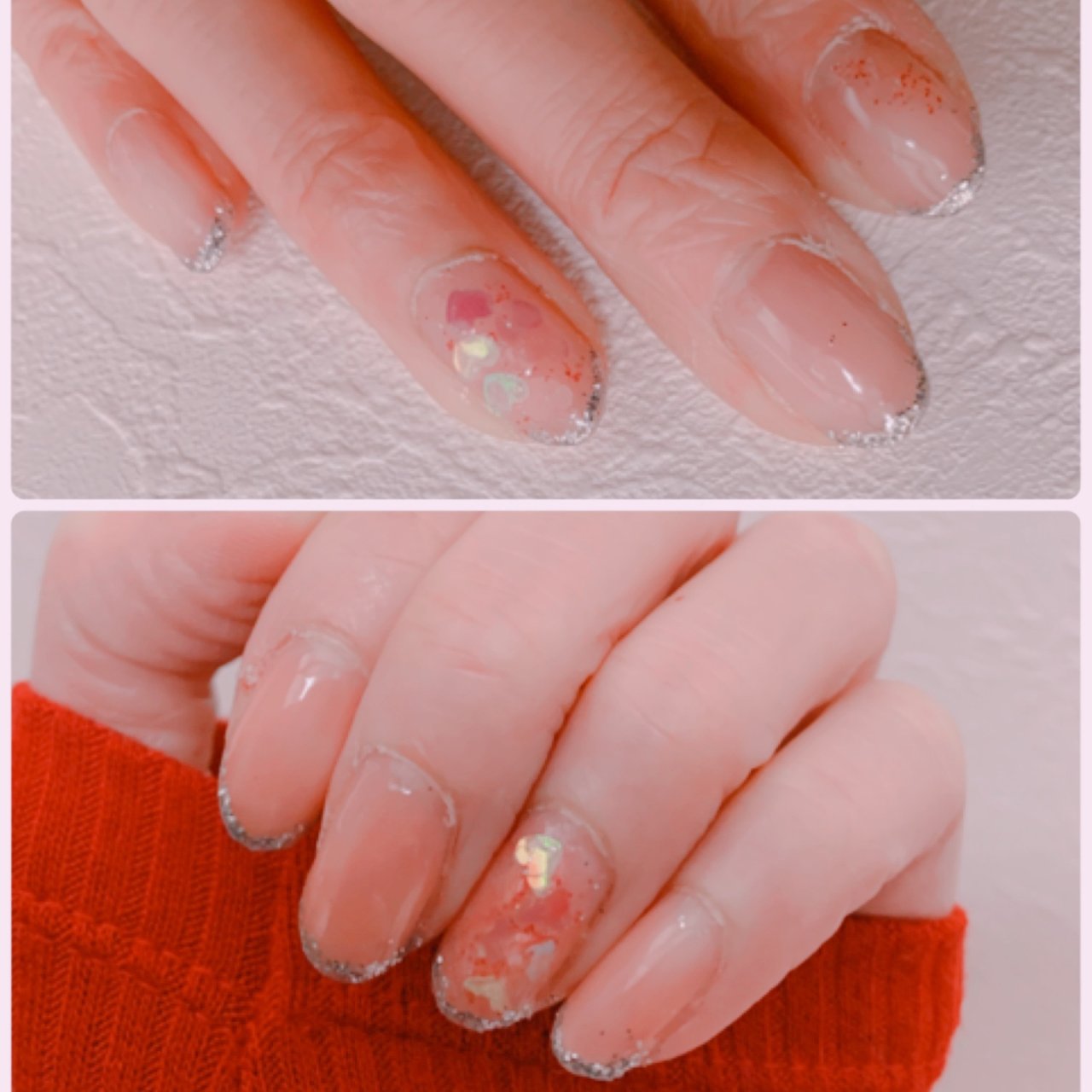ハンド フレンチ ホログラム クリア ピンク Cacamai Nailのネイルデザイン No ネイルブック