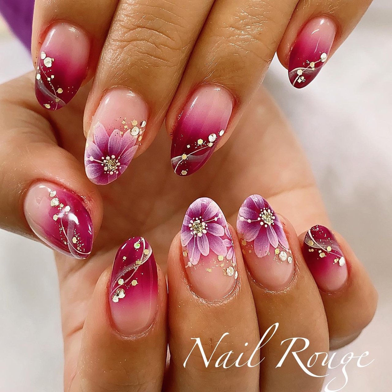 春 夏 秋 冬 グラデーション Nailrougeのネイルデザイン No ネイルブック