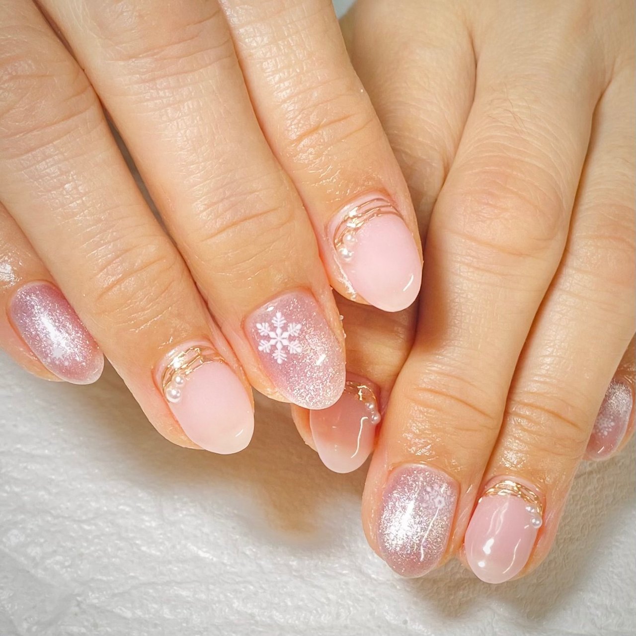 冬 お正月 クリスマス ハンド シンプル Nail Salon Lamer ラメール のネイルデザイン No ネイルブック