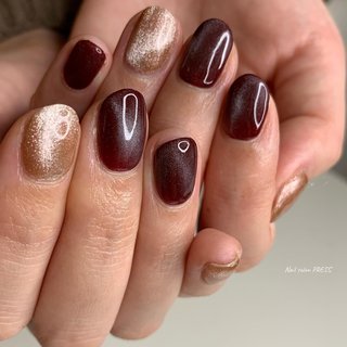 赤茶ネイルのネイルデザイン ネイルブック