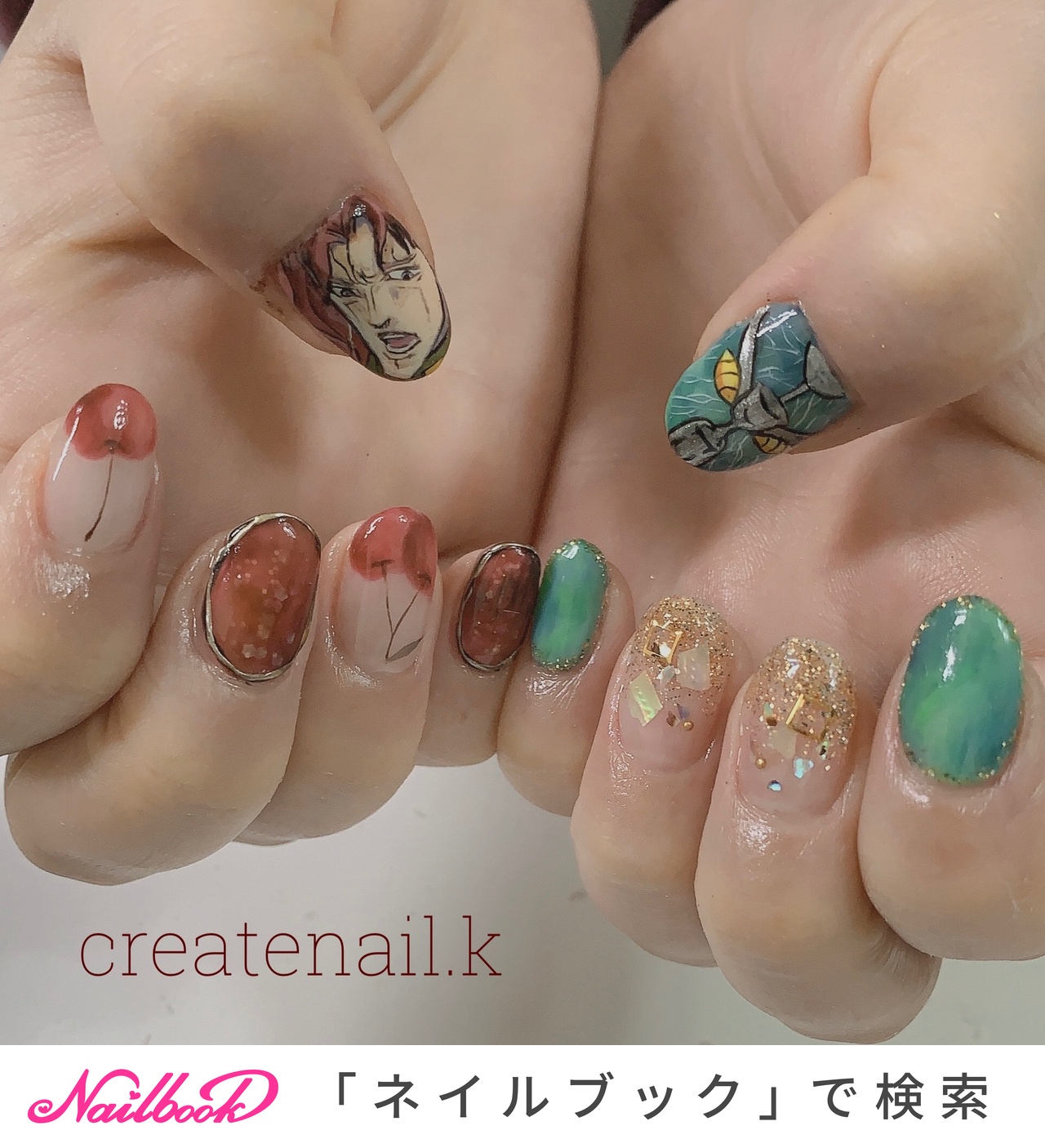 オールシーズン ハンド 痛ネイル 大理石 フルーツ Createnail Kanaのネイルデザイン No ネイルブック