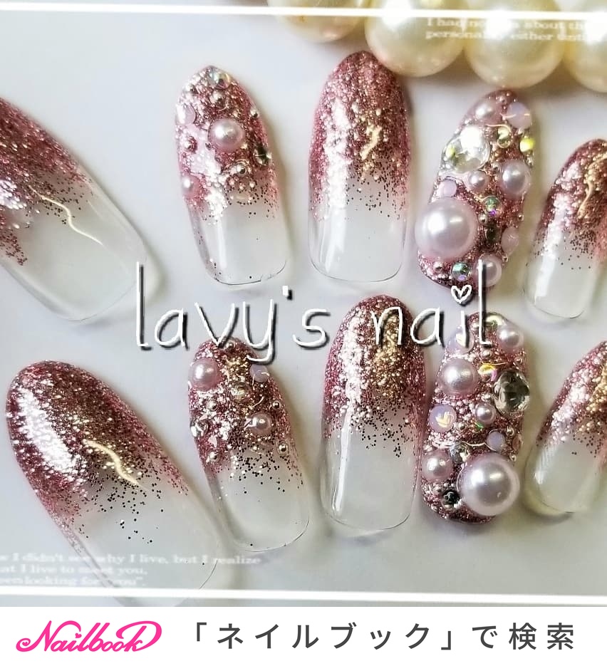 人気順 グラデーション ピンクグリッターネイルのネイルデザイン ネイルブック