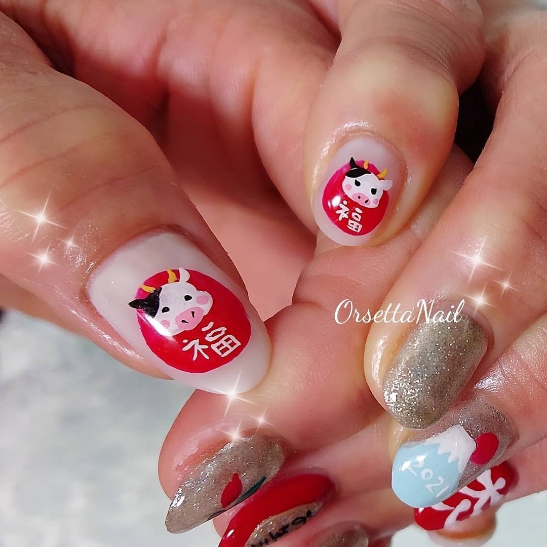 冬 お正月 パーティー デート ハンド Aya Orsettaのネイルデザイン No ネイルブック